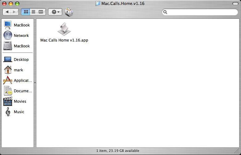 Your Mac Calls Home file
